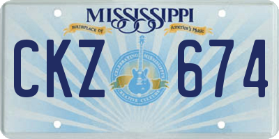 MS license plate CKZ674