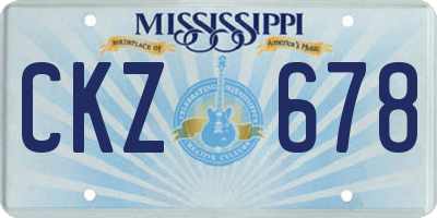MS license plate CKZ678