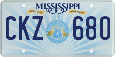 MS license plate CKZ680