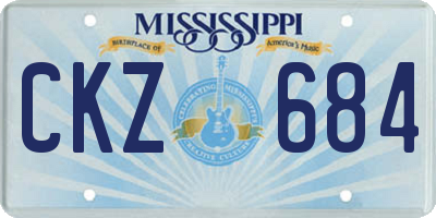 MS license plate CKZ684