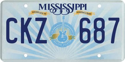 MS license plate CKZ687