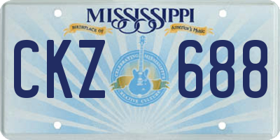 MS license plate CKZ688