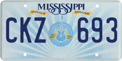 MS license plate CKZ693