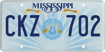 MS license plate CKZ702
