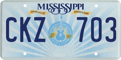 MS license plate CKZ703