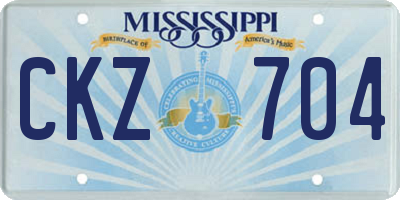 MS license plate CKZ704