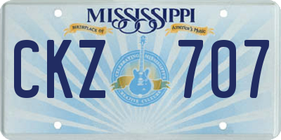 MS license plate CKZ707