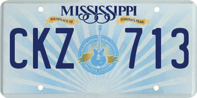 MS license plate CKZ713