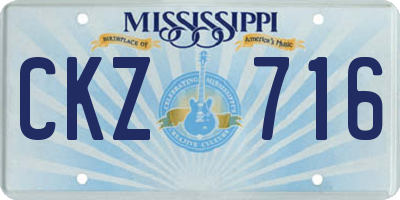 MS license plate CKZ716