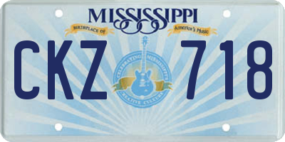 MS license plate CKZ718