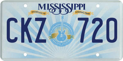 MS license plate CKZ720