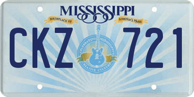 MS license plate CKZ721