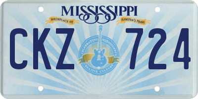 MS license plate CKZ724