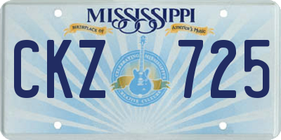MS license plate CKZ725