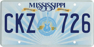 MS license plate CKZ726