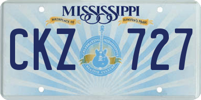 MS license plate CKZ727