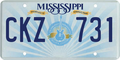 MS license plate CKZ731
