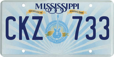 MS license plate CKZ733