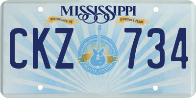 MS license plate CKZ734
