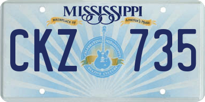 MS license plate CKZ735