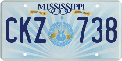 MS license plate CKZ738