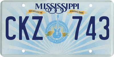 MS license plate CKZ743