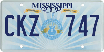 MS license plate CKZ747