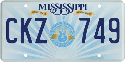 MS license plate CKZ749