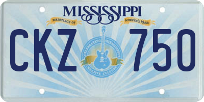 MS license plate CKZ750