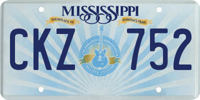 MS license plate CKZ752
