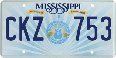 MS license plate CKZ753