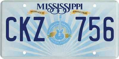 MS license plate CKZ756