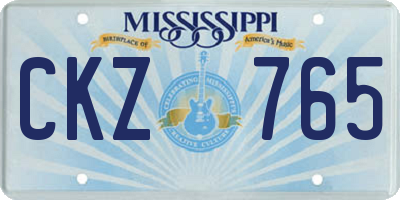 MS license plate CKZ765