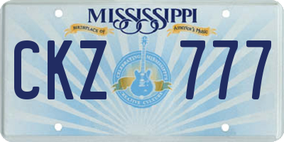 MS license plate CKZ777