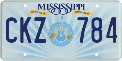 MS license plate CKZ784
