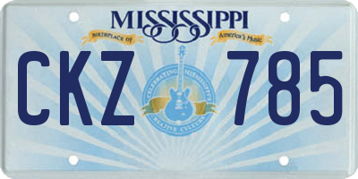 MS license plate CKZ785