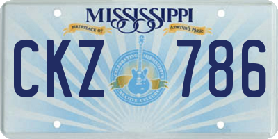 MS license plate CKZ786