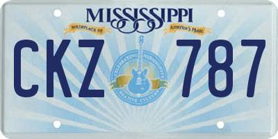 MS license plate CKZ787