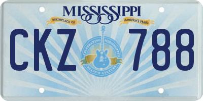 MS license plate CKZ788