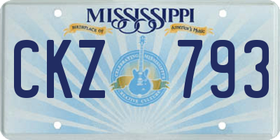 MS license plate CKZ793