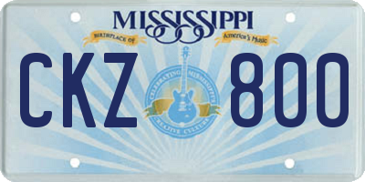 MS license plate CKZ800