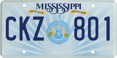 MS license plate CKZ801