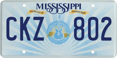 MS license plate CKZ802