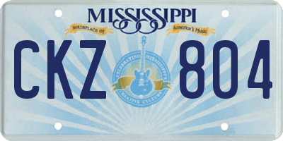 MS license plate CKZ804