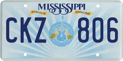 MS license plate CKZ806