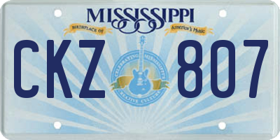 MS license plate CKZ807