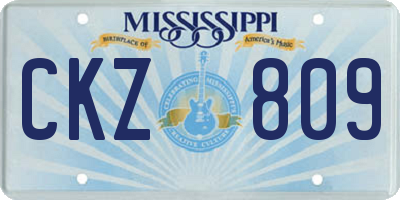 MS license plate CKZ809