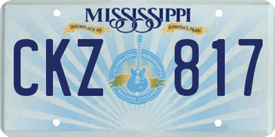 MS license plate CKZ817
