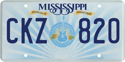 MS license plate CKZ820