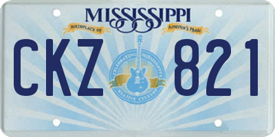 MS license plate CKZ821